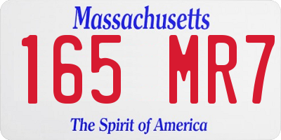 MA license plate 165MR7