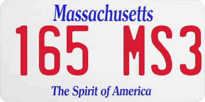 MA license plate 165MS3
