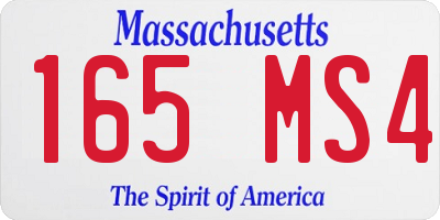 MA license plate 165MS4