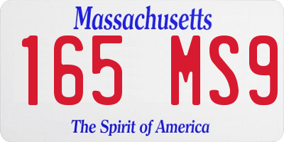 MA license plate 165MS9