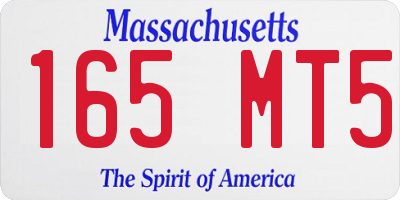 MA license plate 165MT5