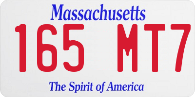MA license plate 165MT7