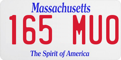 MA license plate 165MU0