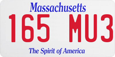 MA license plate 165MU3