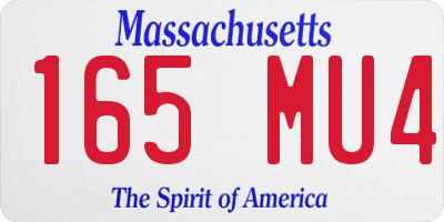 MA license plate 165MU4
