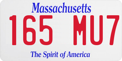 MA license plate 165MU7