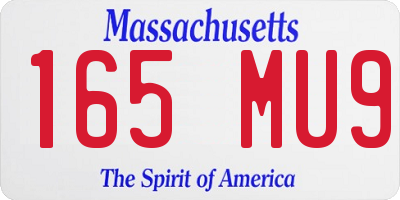 MA license plate 165MU9