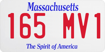 MA license plate 165MV1