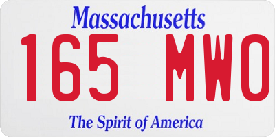 MA license plate 165MW0