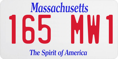 MA license plate 165MW1