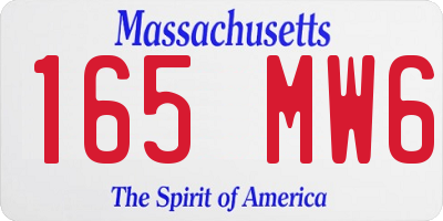 MA license plate 165MW6