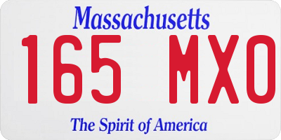 MA license plate 165MX0