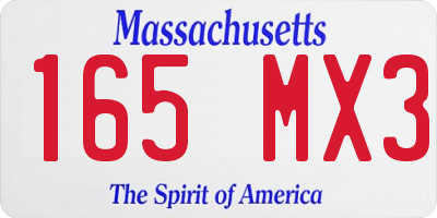 MA license plate 165MX3