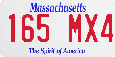 MA license plate 165MX4