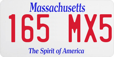 MA license plate 165MX5