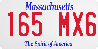 MA license plate 165MX6