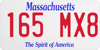 MA license plate 165MX8