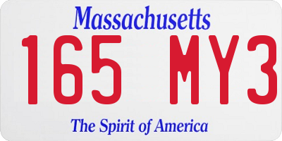MA license plate 165MY3