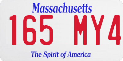 MA license plate 165MY4