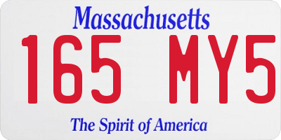 MA license plate 165MY5