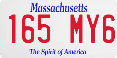 MA license plate 165MY6