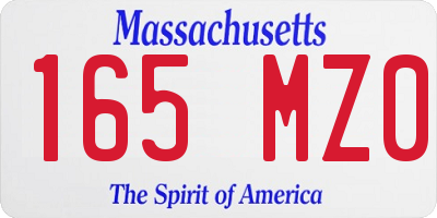 MA license plate 165MZ0