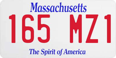 MA license plate 165MZ1