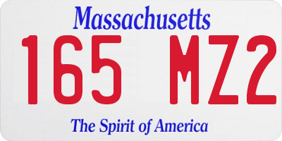 MA license plate 165MZ2