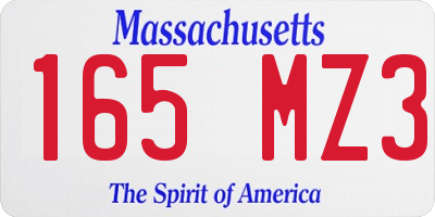 MA license plate 165MZ3