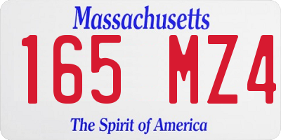 MA license plate 165MZ4