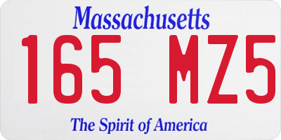 MA license plate 165MZ5