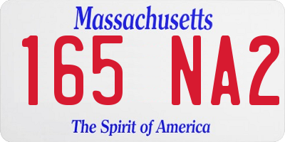 MA license plate 165NA2
