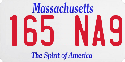 MA license plate 165NA9