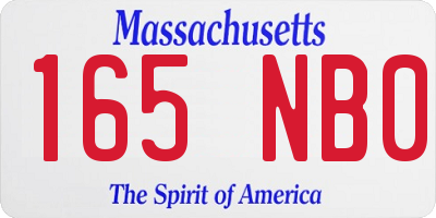 MA license plate 165NB0