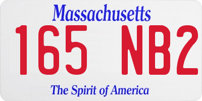 MA license plate 165NB2