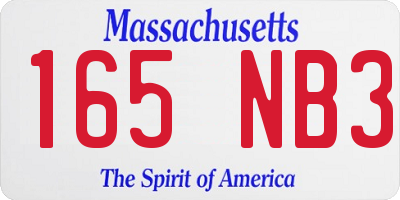 MA license plate 165NB3