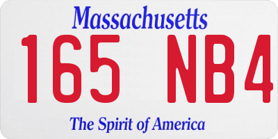 MA license plate 165NB4