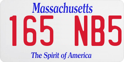 MA license plate 165NB5