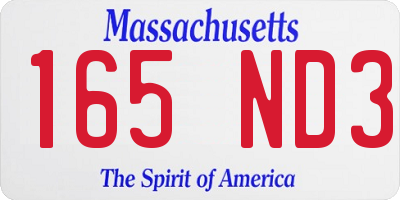 MA license plate 165ND3