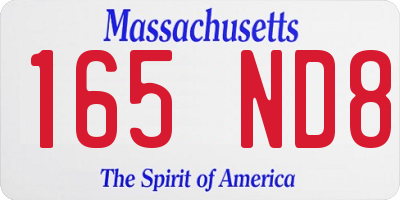 MA license plate 165ND8