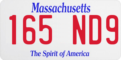 MA license plate 165ND9
