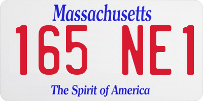 MA license plate 165NE1