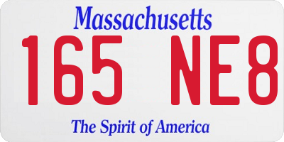 MA license plate 165NE8