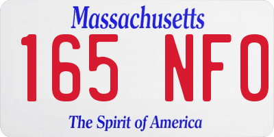 MA license plate 165NF0