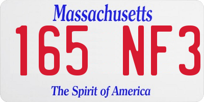 MA license plate 165NF3