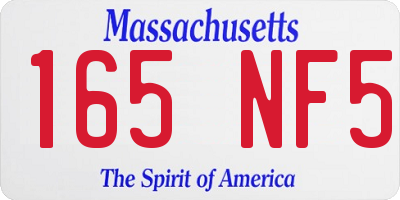 MA license plate 165NF5
