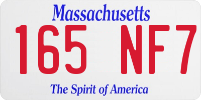MA license plate 165NF7