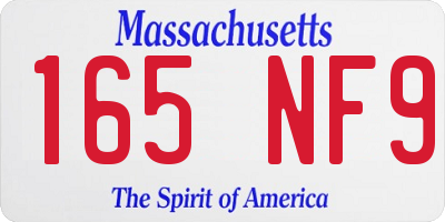 MA license plate 165NF9