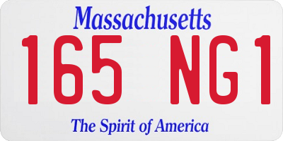 MA license plate 165NG1