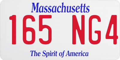 MA license plate 165NG4